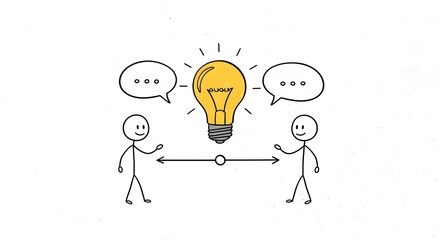 Brainstorming and Idea Sharing Concept Illustration