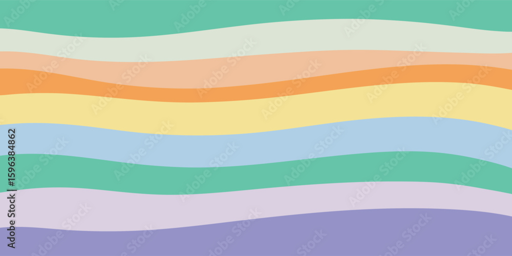 Poster abstract pastel wavy vector background. modern illustration with layered horizontal lines in soft co
