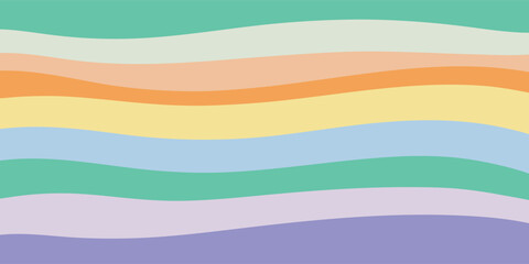 Abstract pastel wavy vector background. Modern illustration with layered horizontal lines in soft colors for banner, poster, wallpaper, and graphic design.