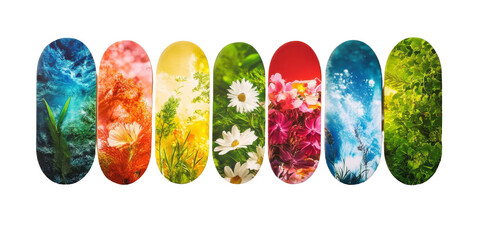 Colorful Nature-Themed Bookmarks on Artist Palette