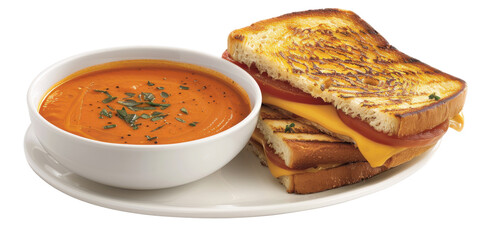 Comforting Tomato Soup with Grilled Cheese Delight