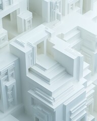 Abstract Geometric White Architecture Design