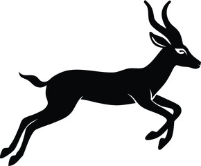 antelope deer leaping vector illustration for wildlife design
