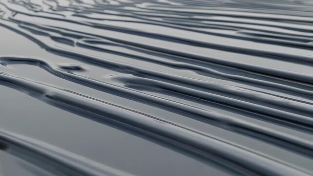 Parallel liquid lines forming smooth abstract surface


