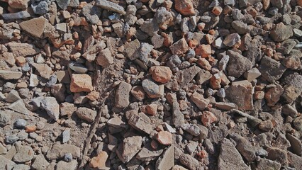 Crushed rocks left over from construction