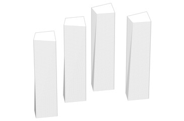 Architectural geometric background 3D rendering