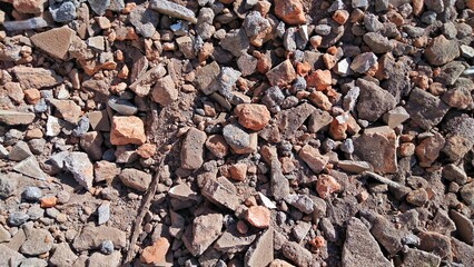 Crushed rocks left over from construction