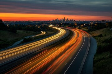 Obraz premium highway at night
