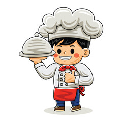 Man Cartoon Chef giving Thumb Up