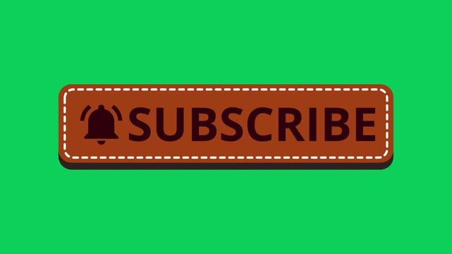 Like comment subscribe in a brown leather box on a green screen for online content engagement. 4K social Media end video template