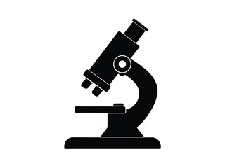 Simple Black and White Microscope Icon