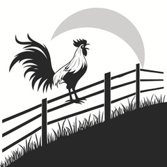 rooster on the fence