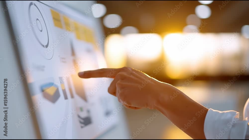 Poster engaging presentation showcasing insight and interaction at a modern office setting