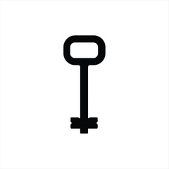 Simple key icon a minimalist glyph vector illustration isolated on white background for security and access control