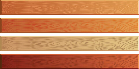 wood planks with wooden texture vector set