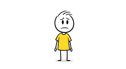 Sad Stick Figure Illustration - Emotional Expression