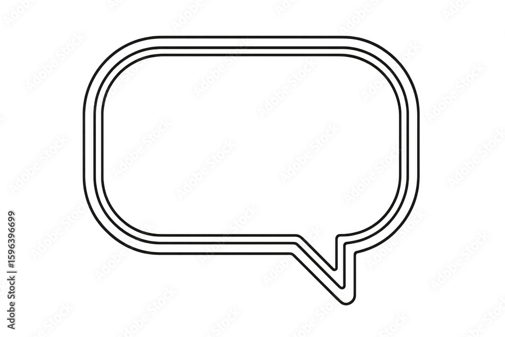 Poster simple rectangular speech bubble with a double black outline, perfect for adding text or quotes on t