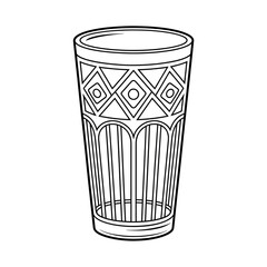 A black and white glass illustration vector style coloring page 