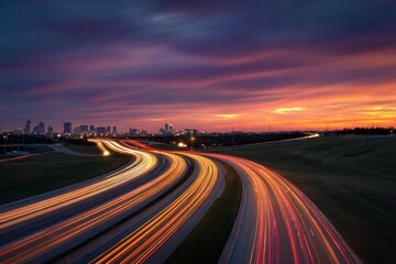 Fototapeta premium traffic on highway at night