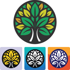 Vector set of trees on white background