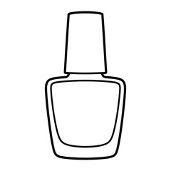 A black and white nail polish illustration vector style coloring page 