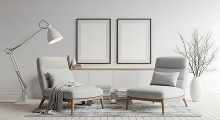 Modern Living Room with Cozy Chairs and Minimalist Decor