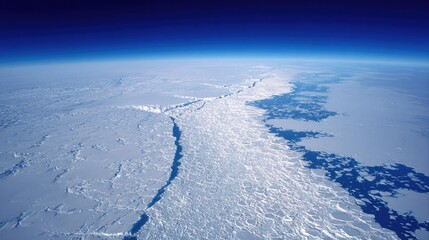 Aerial View of Arctic Ice and Ocean