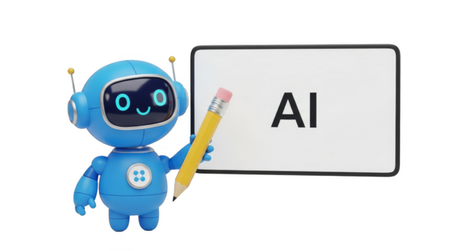 Animated robot teaches about artificial intelligence