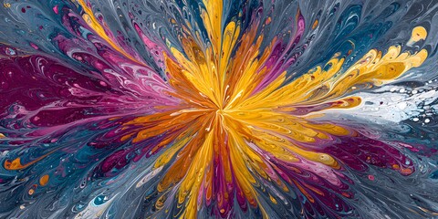 Vibrant Explosion of Colors in a Starburst Pattern