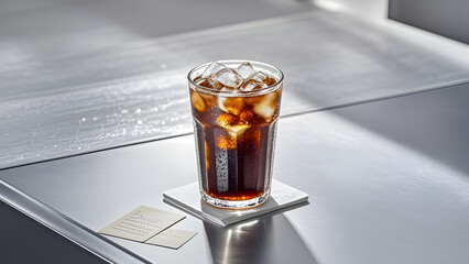 Iced cola in glass