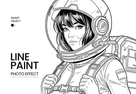 Line Art Paint Photo Effect