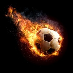 Fototapeta premium burning soccer ball