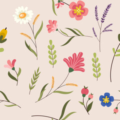 Seamless Botanical Pattern  Vector Art, Floral and Graphics