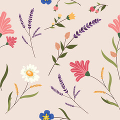 Seamless Botanical Pattern  Vector Art, Floral and Graphics