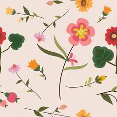 Seamless Botanical Pattern  Vector Art, Floral and Graphics