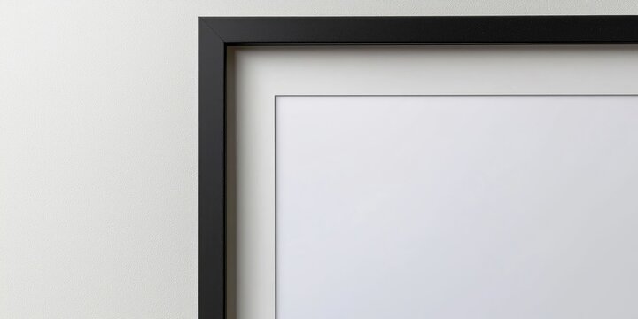 A4 size modern gallery frame with thick white mat and black edge