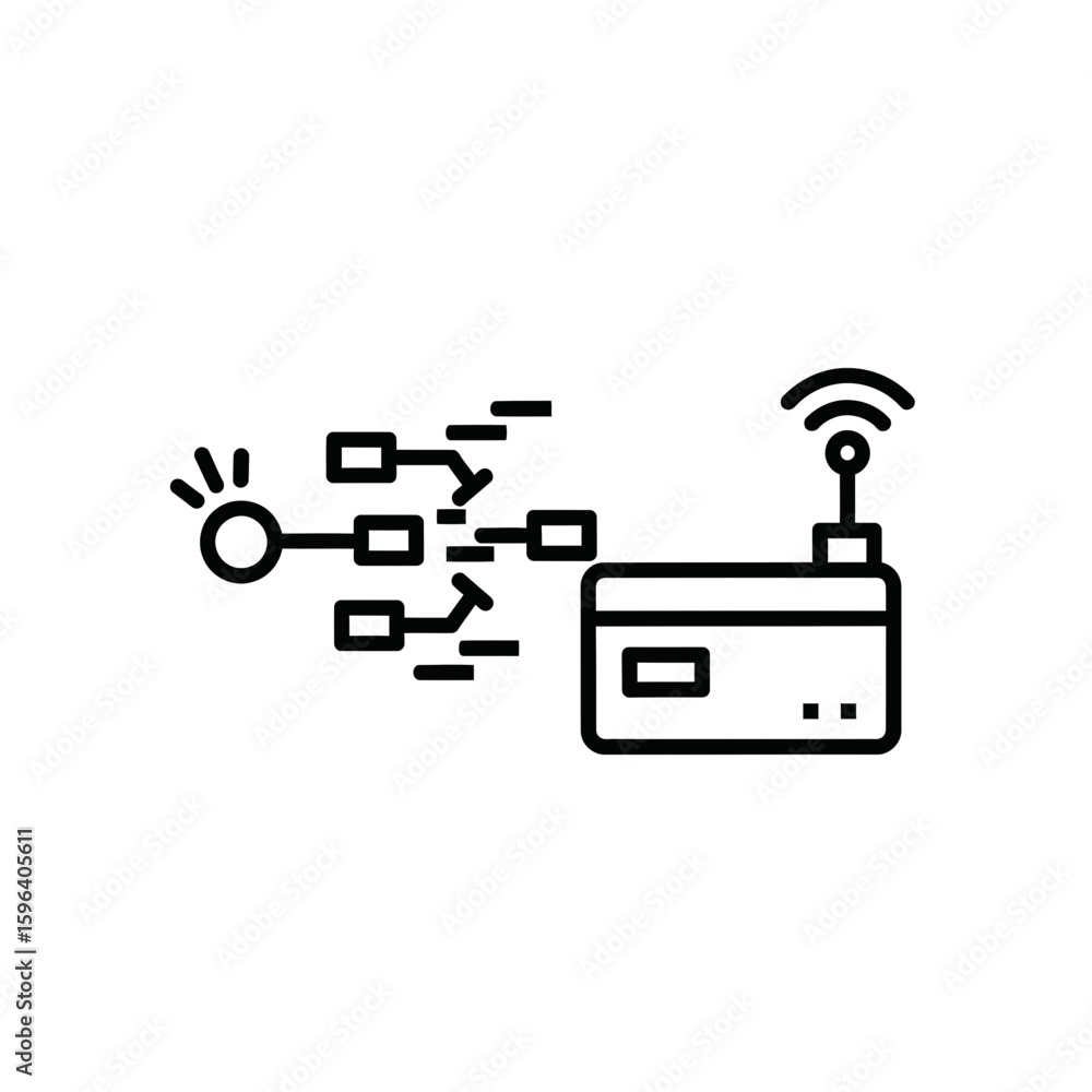 Poster internet of things (iot) icon representing connectivity and data flow