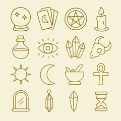 Witchcraft & Magic Icons sheet vextore outline 