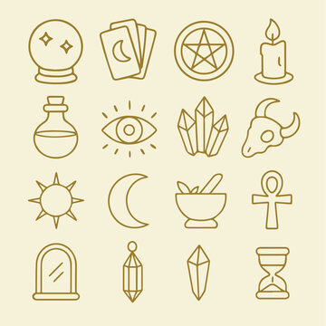 Witchcraft & Magic Icons sheet vextore outline 