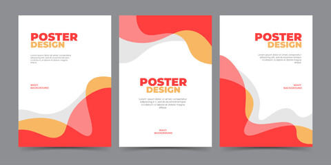 Set wavy poster background design for social media, cover, flyer, banner