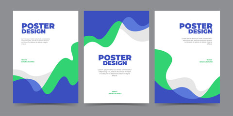 Set wavy poster background design for social media, cover, flyer, banner