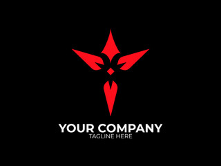 modern red star gaming logo with fantasy style