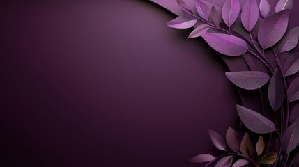Elegant purple leaves frame,  background design