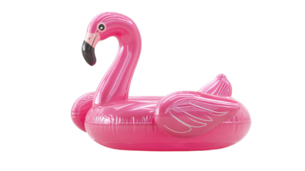 Vibrant pink flamingo pool float brings summer fun and playful relaxation to any poolside party