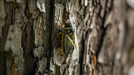 Insect on tree bark