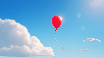 Obraz premium Red balloon in blue sky