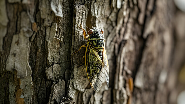 Insect on tree bark