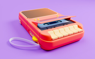 cassette retro recorder bright