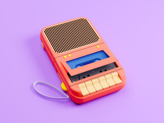 cassette retro recorder bright