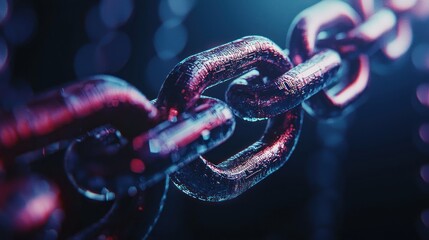 Digital chain close up abstract art